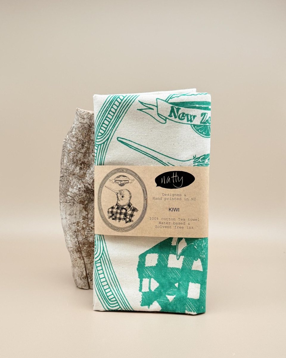 Natty | Wellington | Handprinted Tea towels - milk + honey