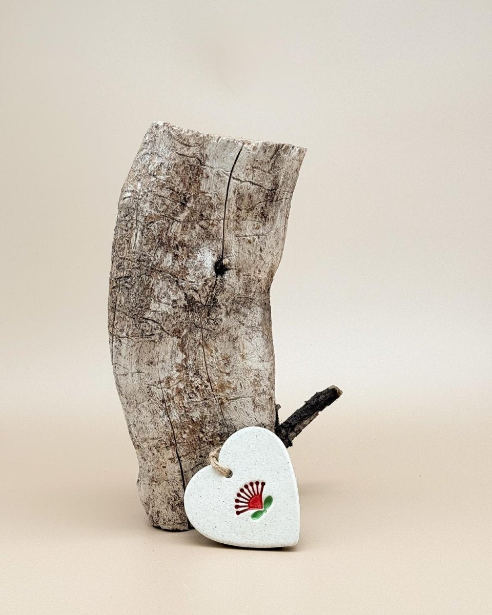 Art by Design | Ceramic Pohutukawa Hearts - milk + honey