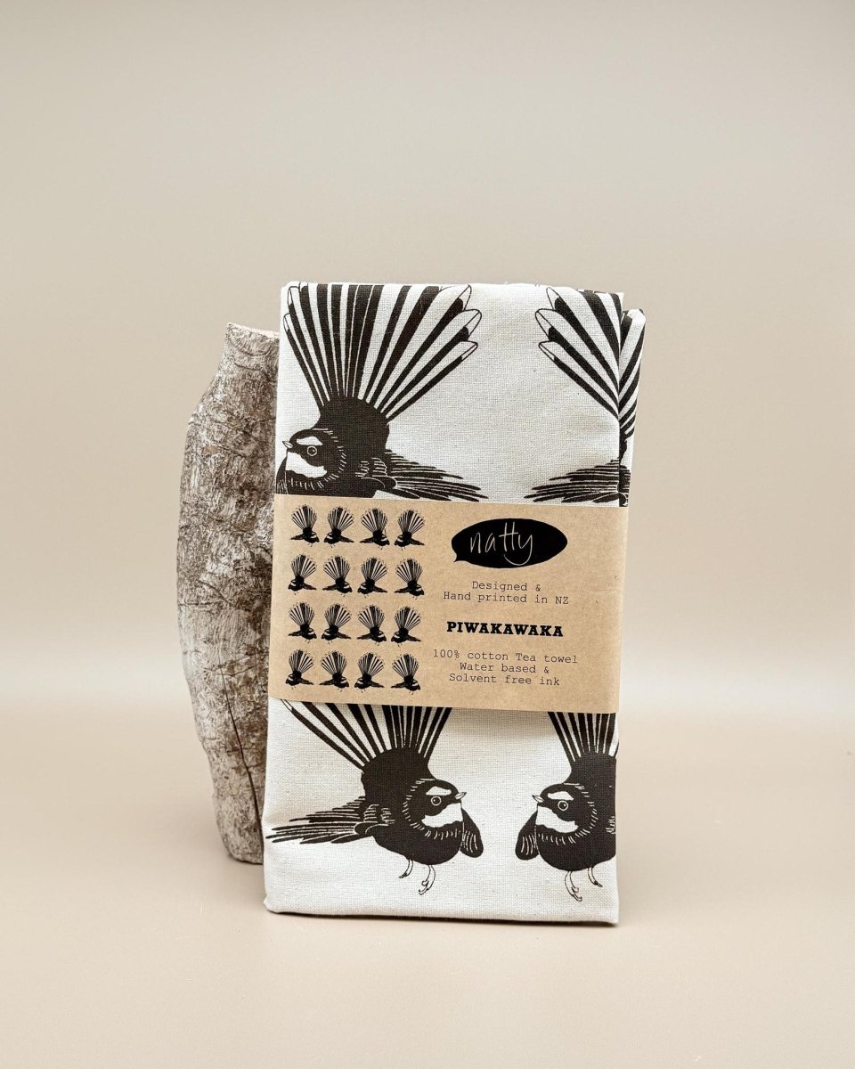 Natty | Wellington | Handprinted Tea towels - milk + honey