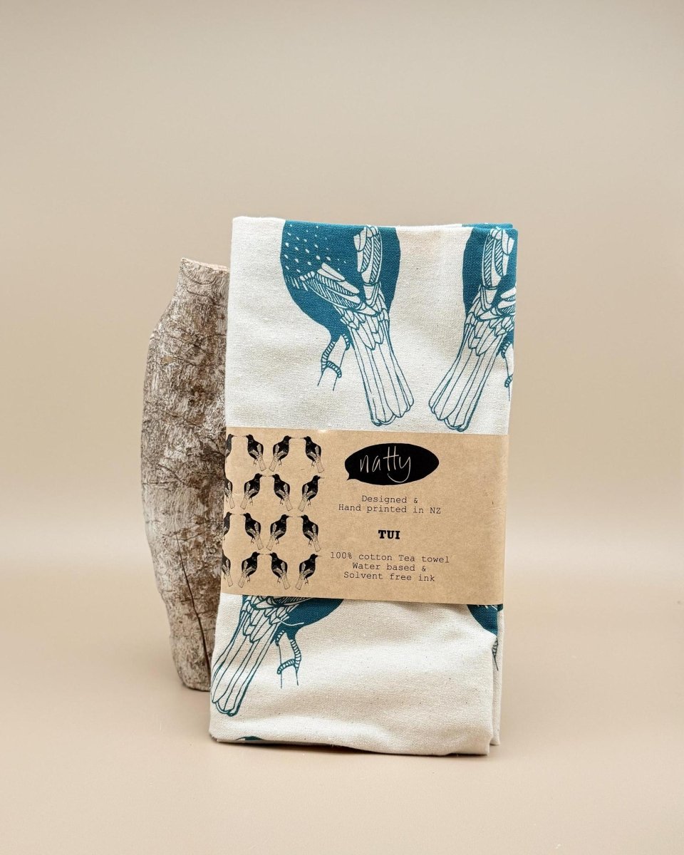 Natty | Wellington | Handprinted Tea towels - milk + honey