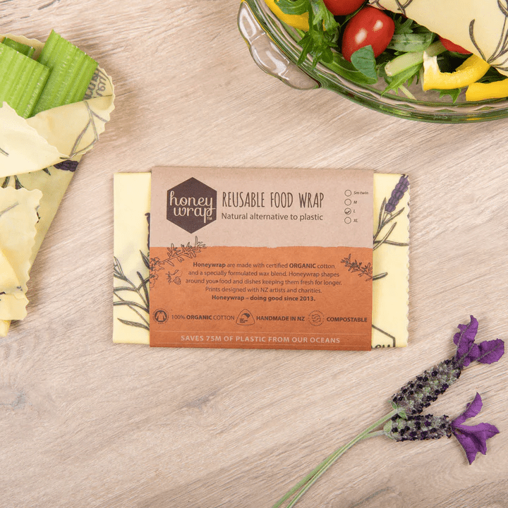Honeywrap | Single Reusable Beeswax Food Cover - milk + honey