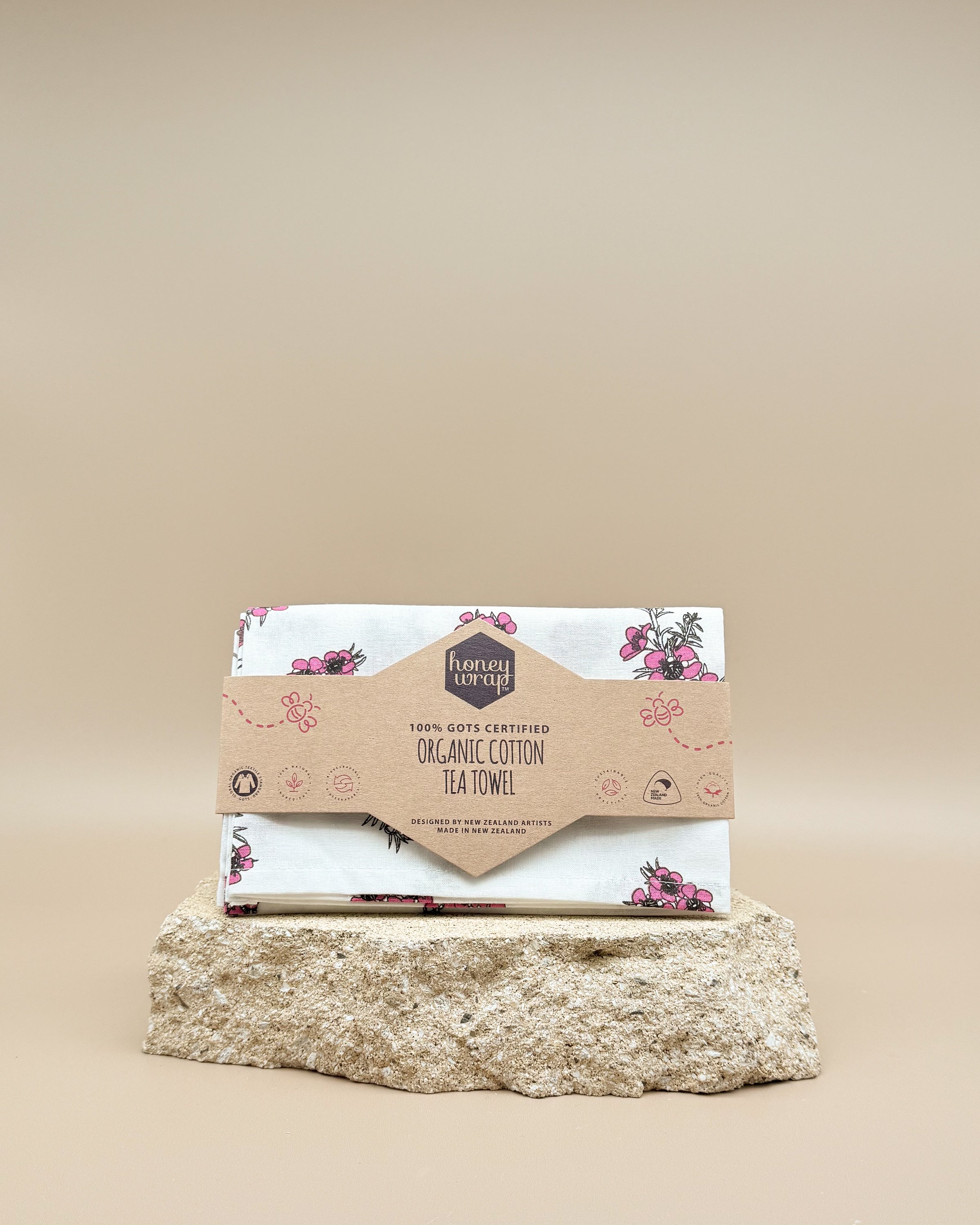 organic cotton tea towels pink manuka