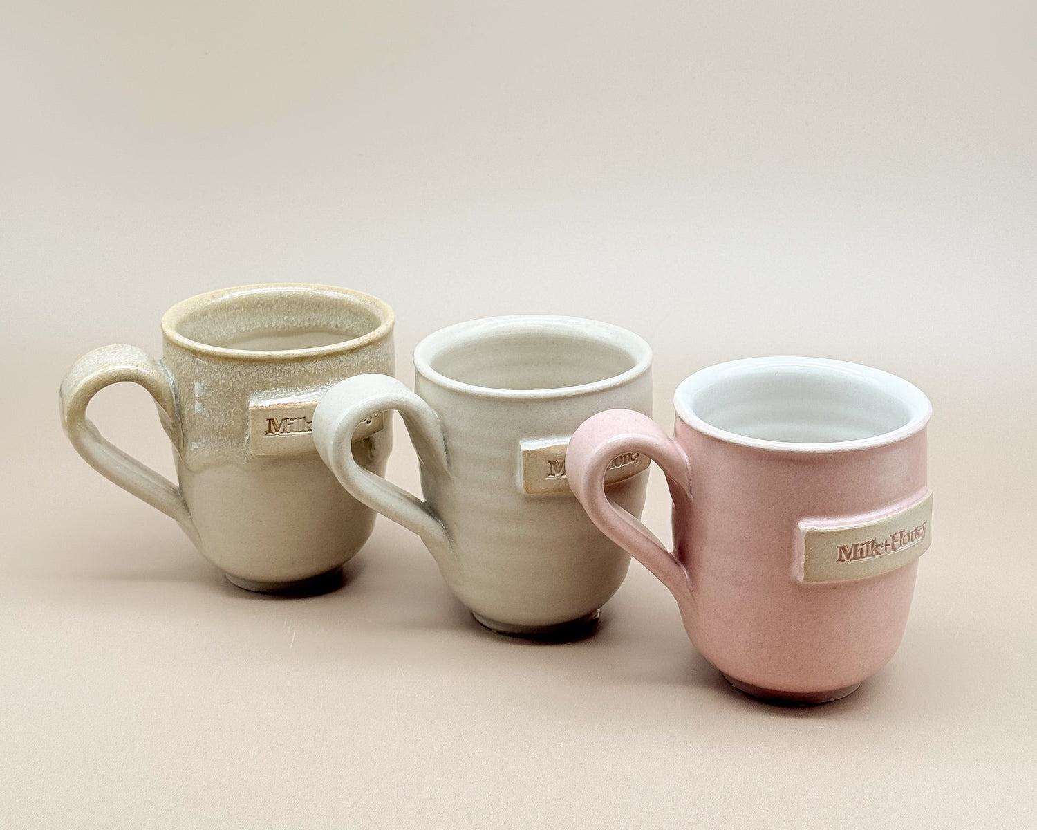 Handled Coffee cup Ivory