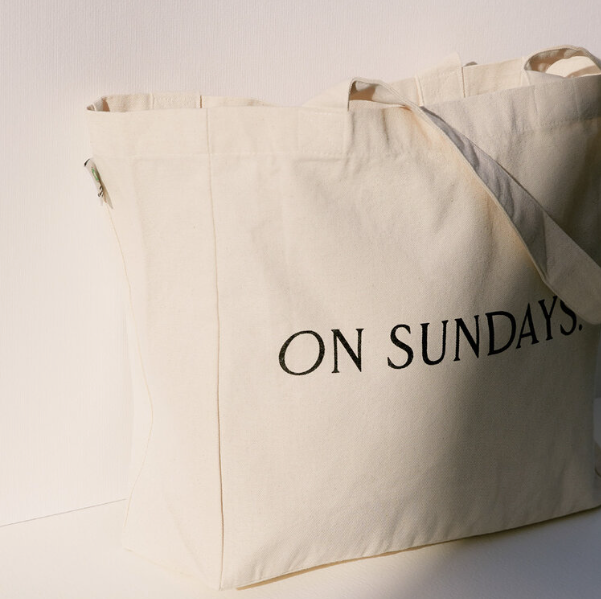 On Sundays Cotton Tote Bag