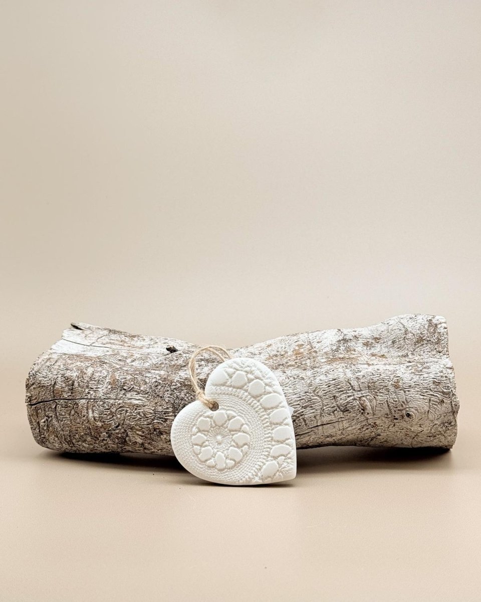 Art by Design | Ceramic Porcelain Lace Heart - milk + honey