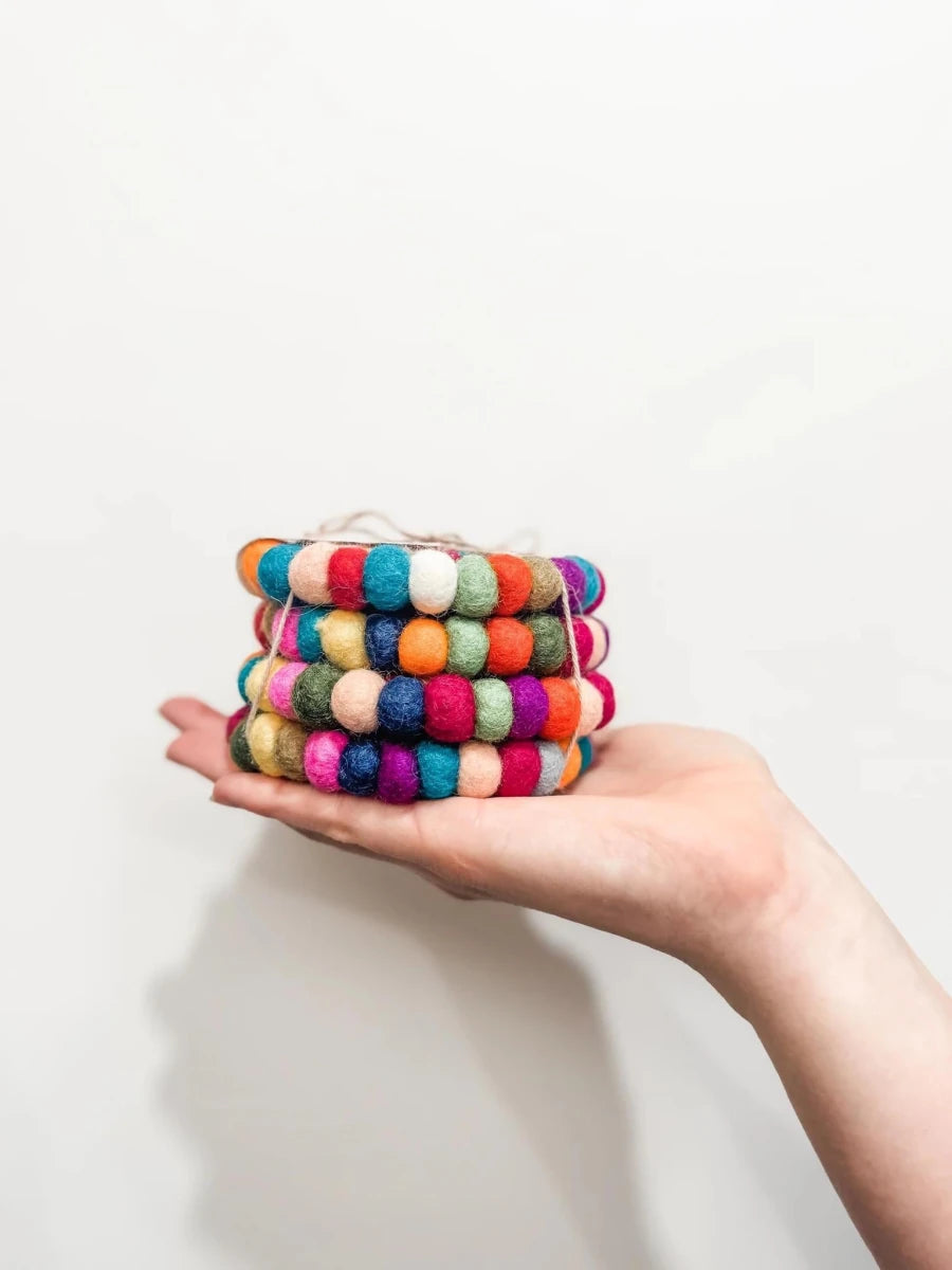 Store 17 | Felted Wool Coaster Set - milk + honey